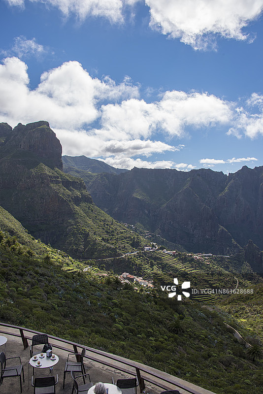 从西班牙的特内里费岛俯瞰马斯卡山谷图片素材