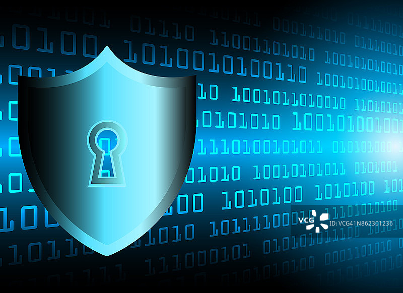 网络安全数据保护业务技术隐私概念、数字技术背景、抽象技术概念背景、矢量说明。图片素材