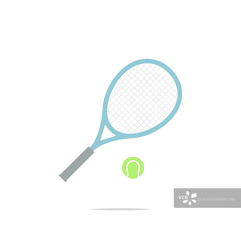 网球拍和球的图标矢量图片素材