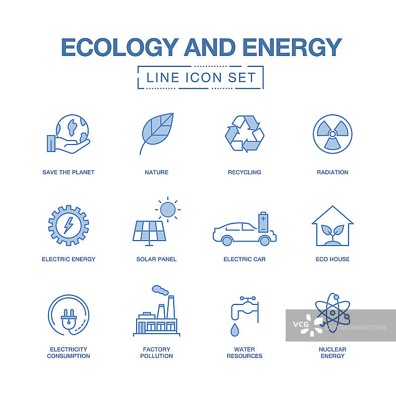生态和能源线图标图片素材