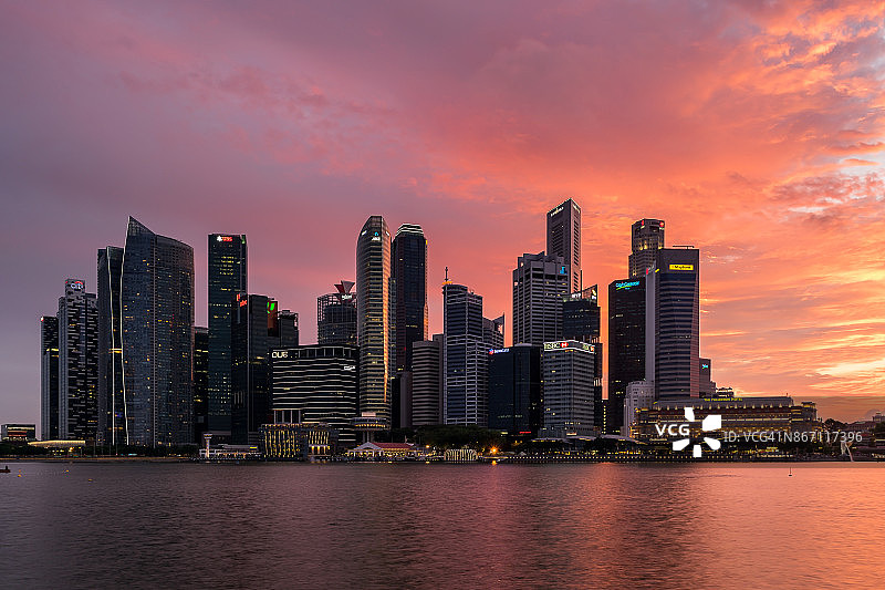 新加坡中央商务区天际线图片素材