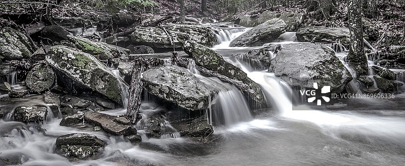 瀑布在森林，田纳西州，美国帕诺图片素材