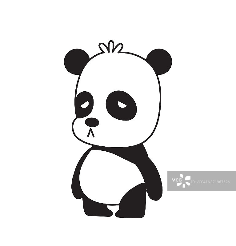 可爱的小熊猫站着伤心图片素材