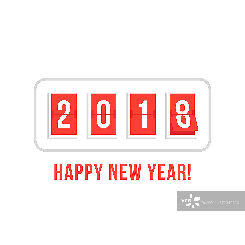 2018年记分板上的新年快乐图片素材