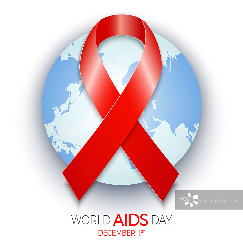 12月1日世界艾滋病日海报。矢量图图片素材