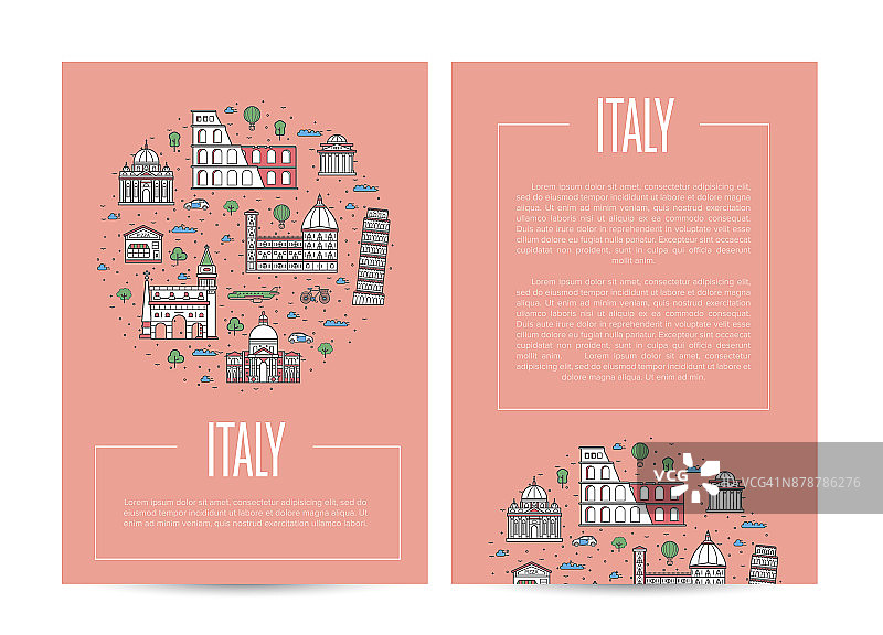 意大利国家旅游广告模板图片素材