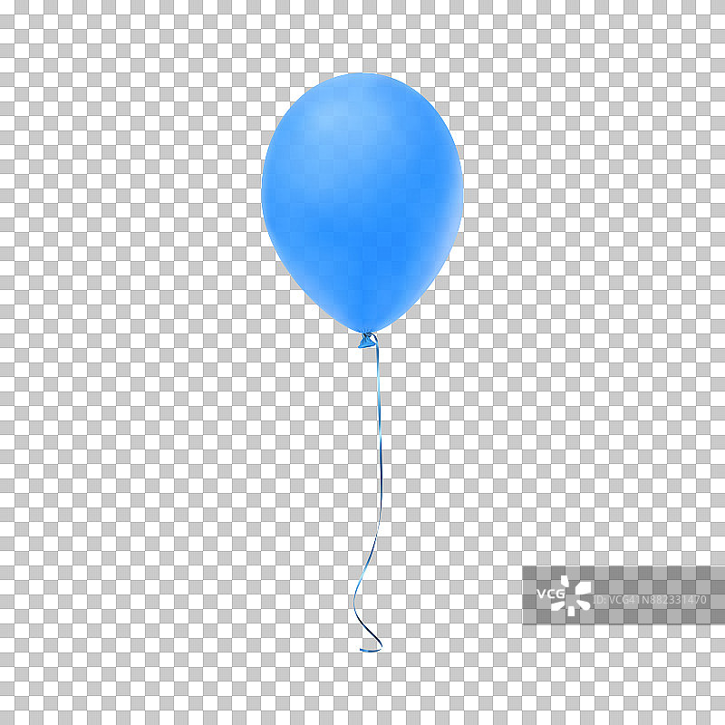 现实的蓝色气球。图片素材
