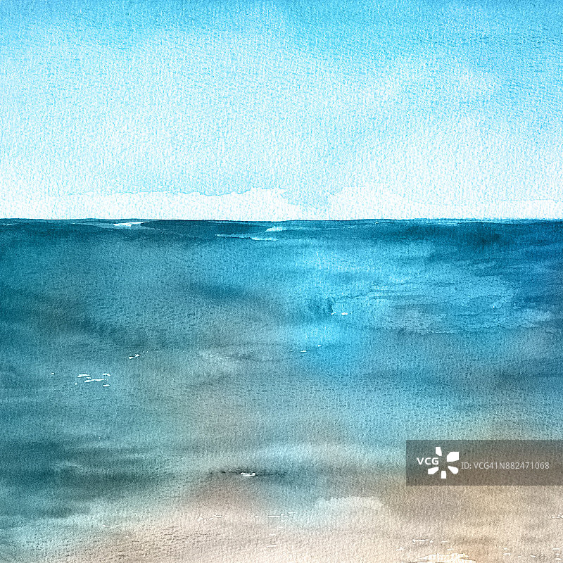 海洋水彩手绘插画图片素材