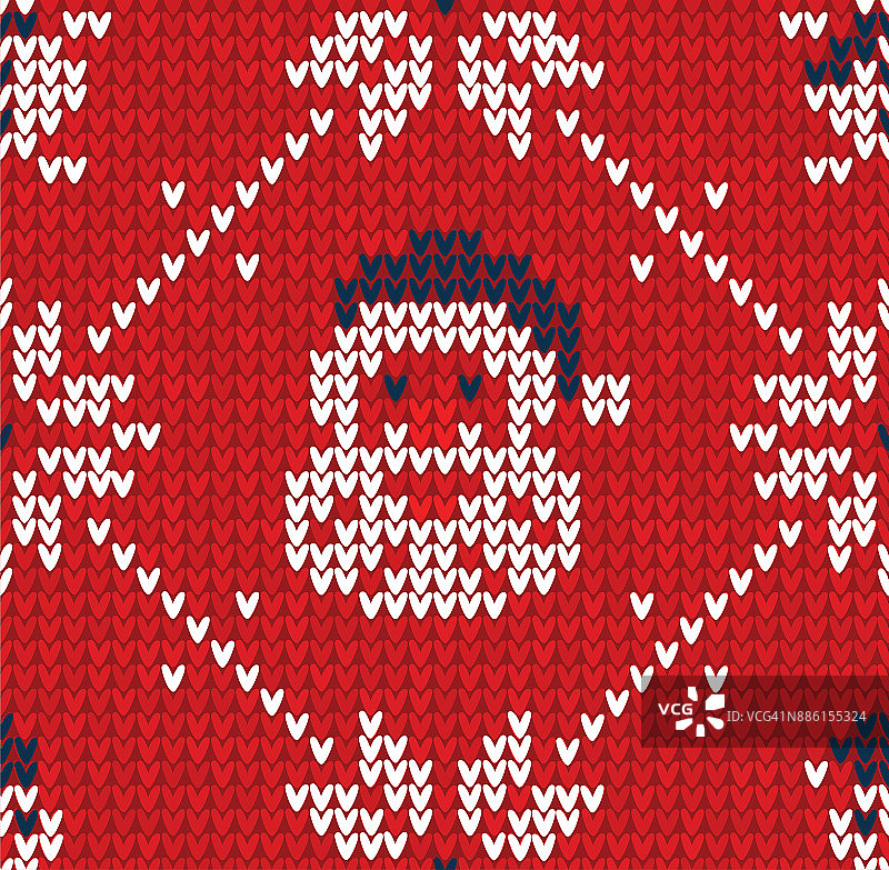冬季圣诞编织无缝抽象背景圣诞老人、雪花、雪人图片素材