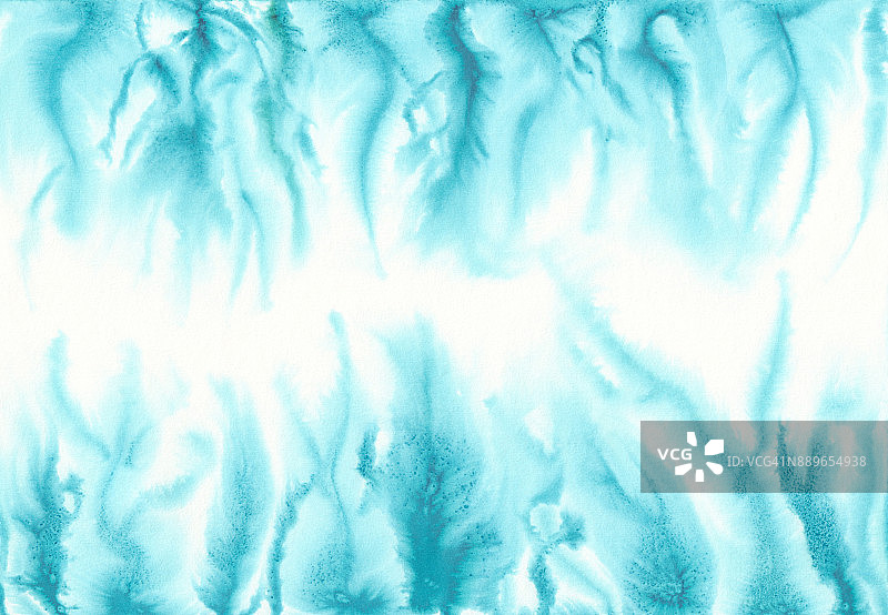 冬霜蓝色水彩背景图片素材