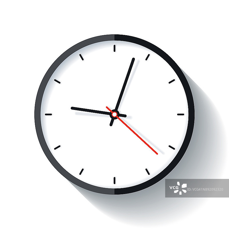 时钟图标在平面风格，计时器在白色背景。业务表。矢量设计元素为您的项目图片素材
