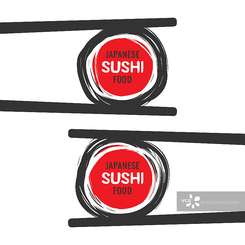 用筷子涂鸦寿司矢量图标图片素材