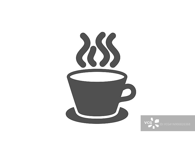 茶或咖啡的简单图标。热饮的迹象。图片素材