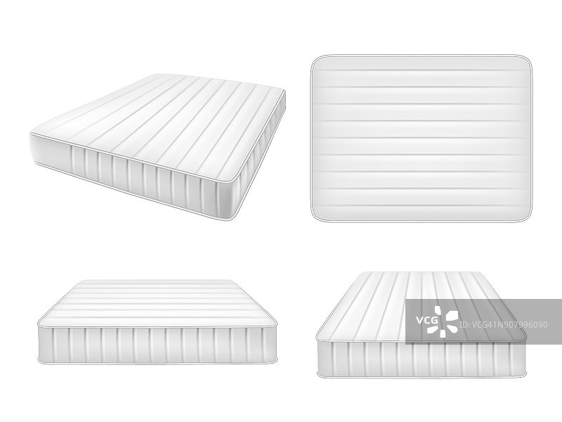 白色的床垫设置，向量现实插图图片素材