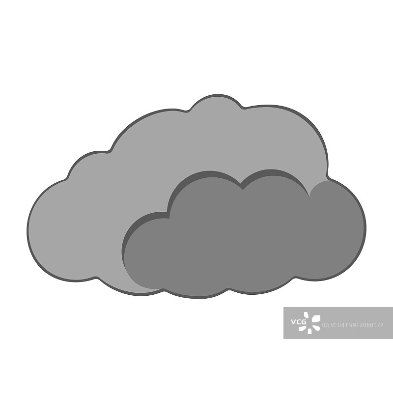 云图标。天气标签为网页上的白色背景。卡通矢量图图片素材