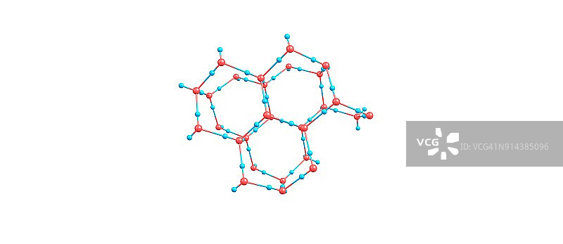 白色背景上冰的分子结构图片素材