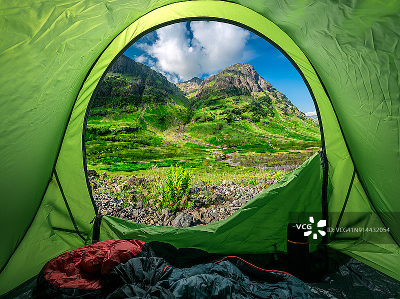 日出时，从帐篷到格伦科的壮观景色，苏格兰图片素材
