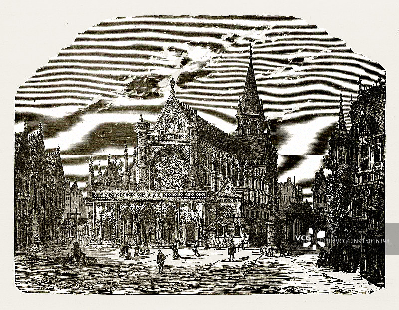 海德堡大教堂，德国，大约1887年图片素材