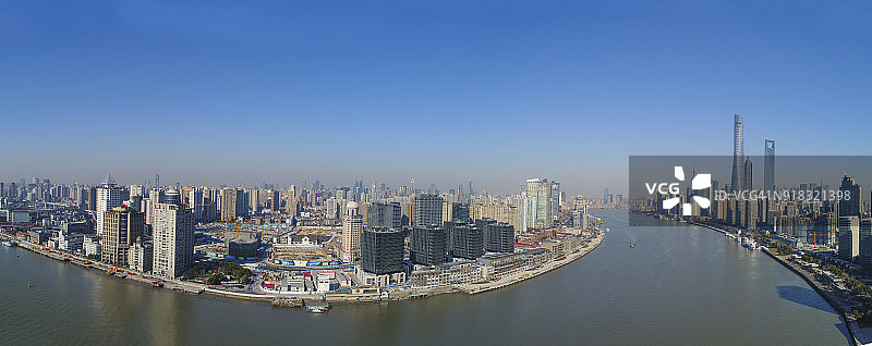 上海黄浦江、陆家嘴、外滩全景图片素材