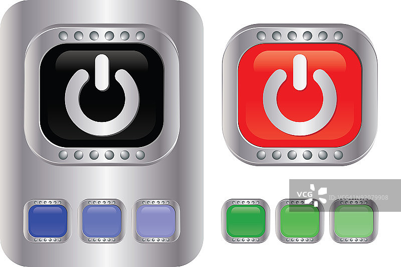 CHROME徽章系列-电源按钮图片素材