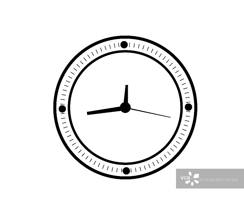 时钟图标在时尚的平面风格孤立的背景。时钟图标页面符号为您的网站设计。矢量图图片素材