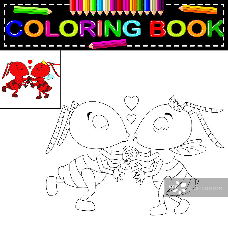 蚂蚁彩色书图片素材