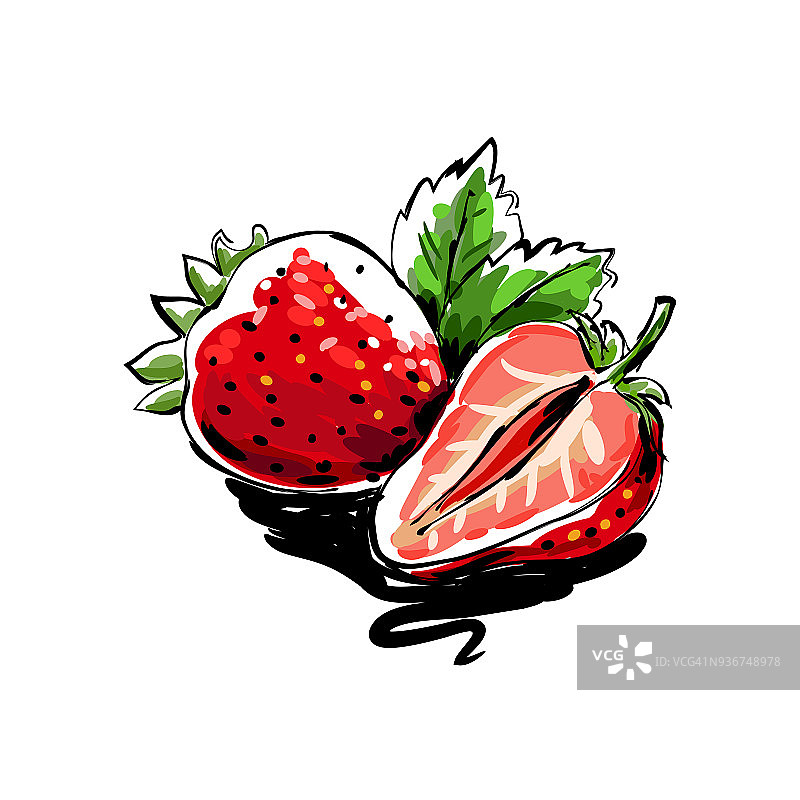 草莓画图片素材