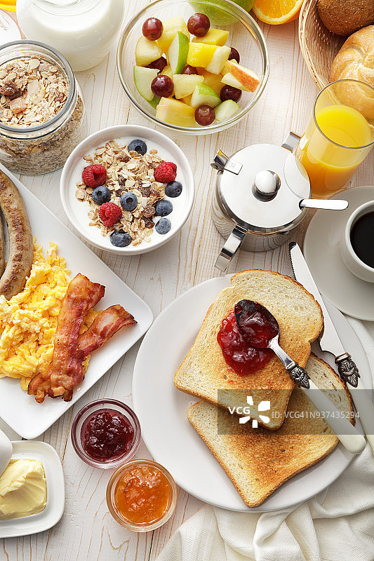 早餐:早餐桌静物图片素材