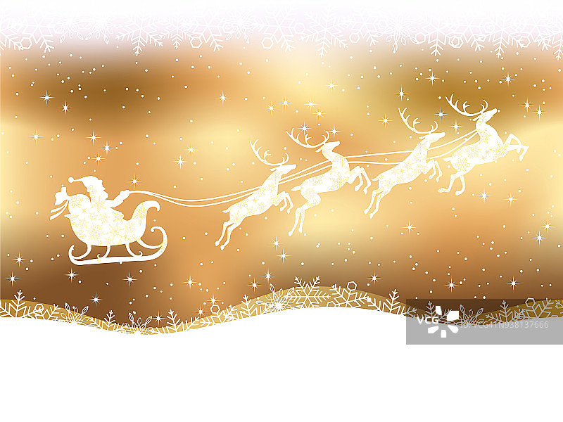 一个无缝抽象的圣诞背景与圣诞老人和驯鹿。图片素材
