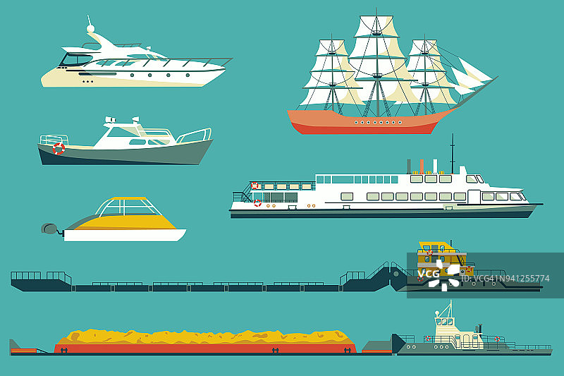 矢量船和船的图标图片素材