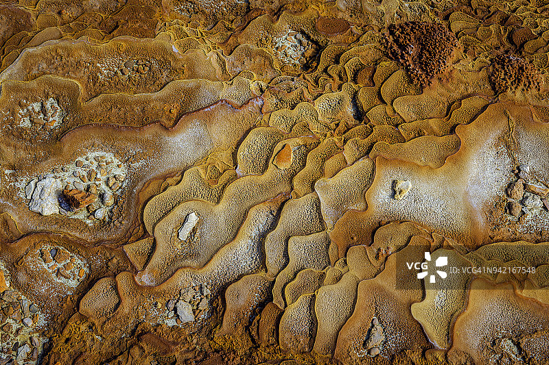 摘要地热站点的天然矿物形成。摩洛哥、北非图片素材