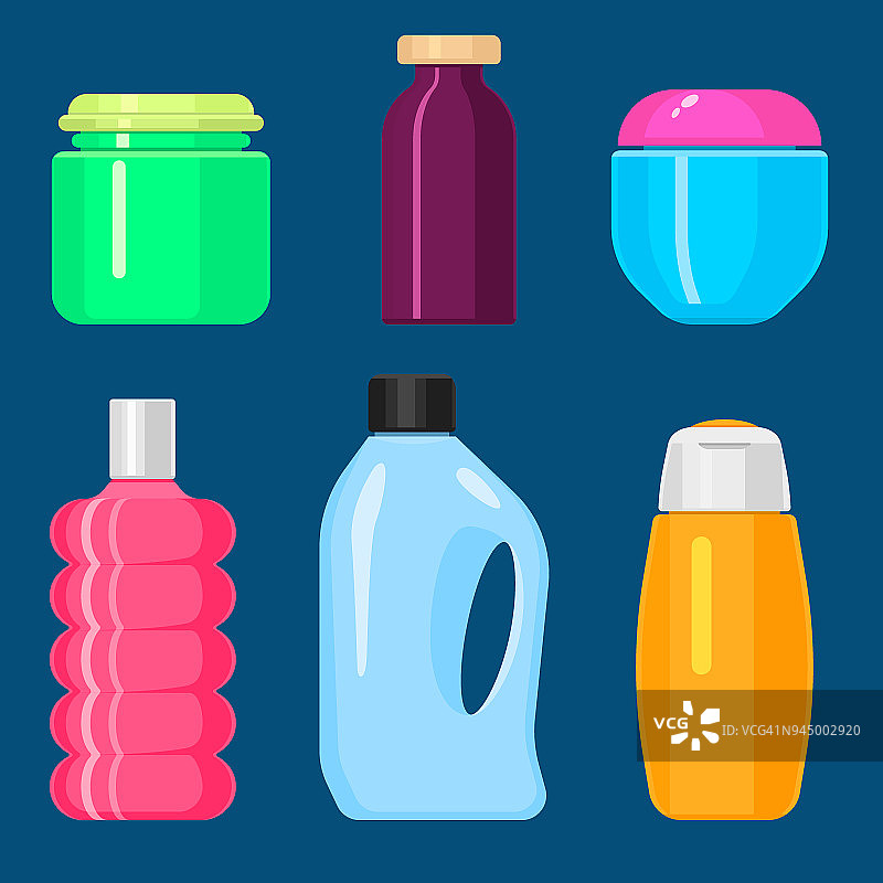 瓶子载体家用化学品用品和清洁家务塑料洗涤剂液体家用液体瓶子清洁剂包装插图图片素材