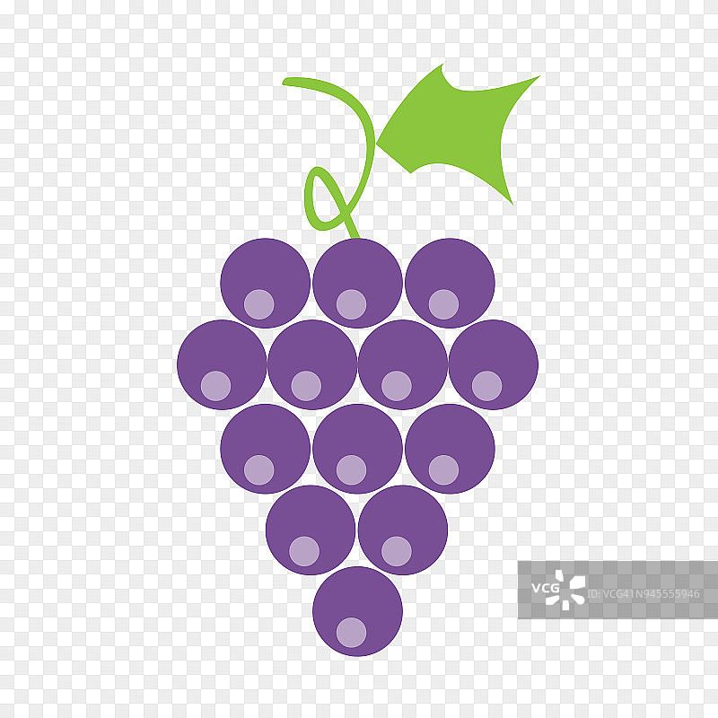 浆果葡萄与生活在透明的背景。葡萄与生活葡萄向量图标图片素材
