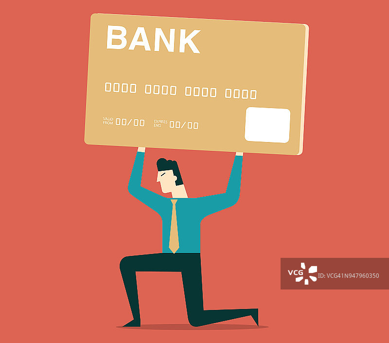 信用卡债务-商人图片素材