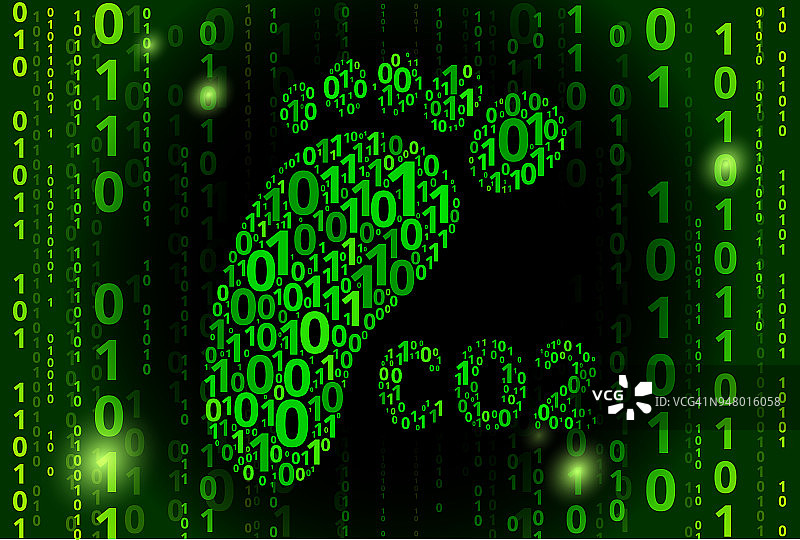 CO2足迹二进制代码向量模式背景图片素材