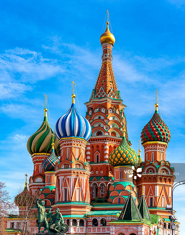 俄罗斯莫斯科红场上的圣巴西尔大教堂。图片素材