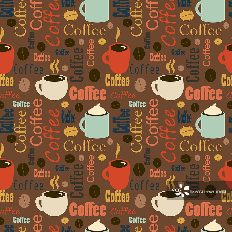 咖啡店的设计元素。咖啡馆菜单上的公司标识、名片和印有文字的饮料杯垫。咖啡的背景。图片素材