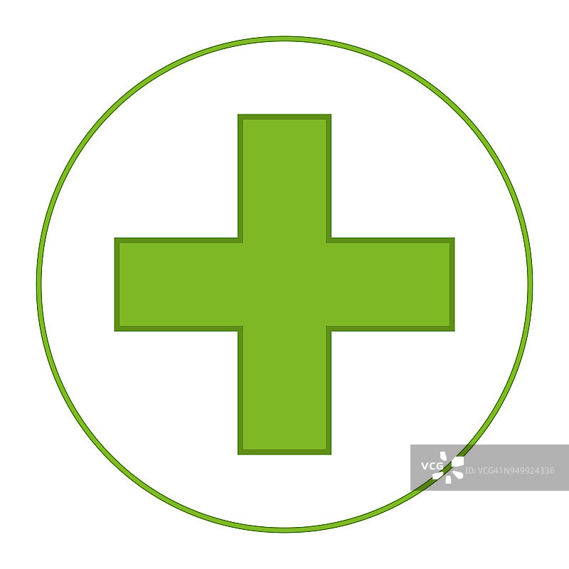 亮绿色医疗十字符号图片素材