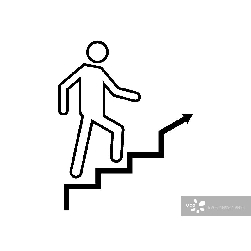 男人爬楼梯矢量图标图片素材
