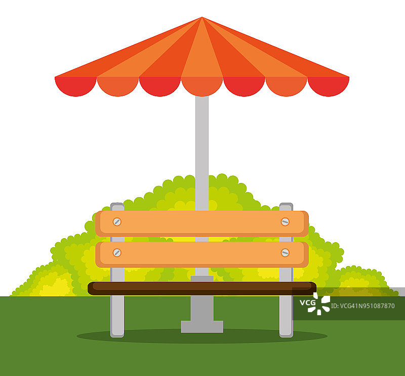 公园里的椅子和伞景图片素材