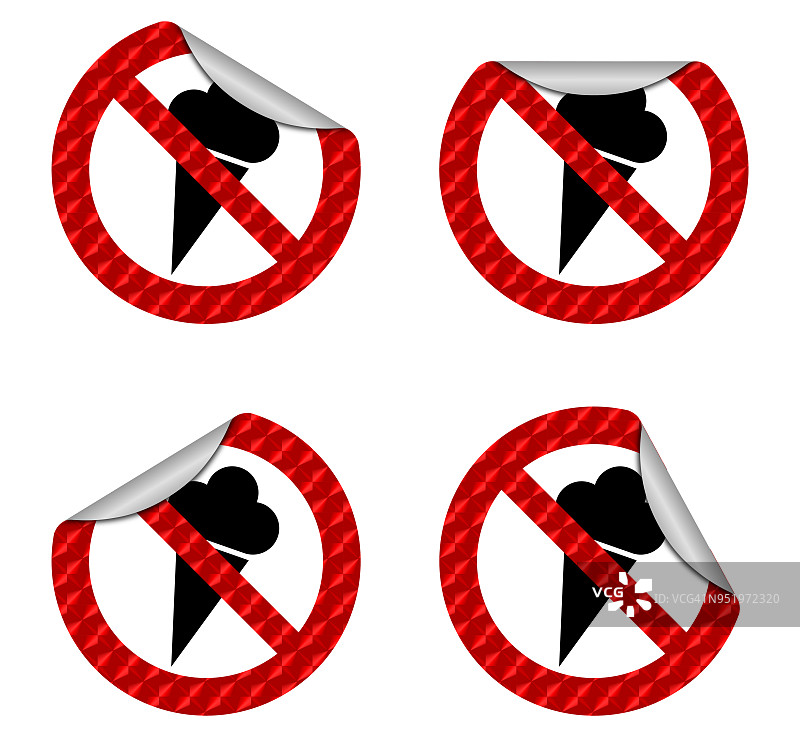 禁止吃冰淇淋的标志图片素材