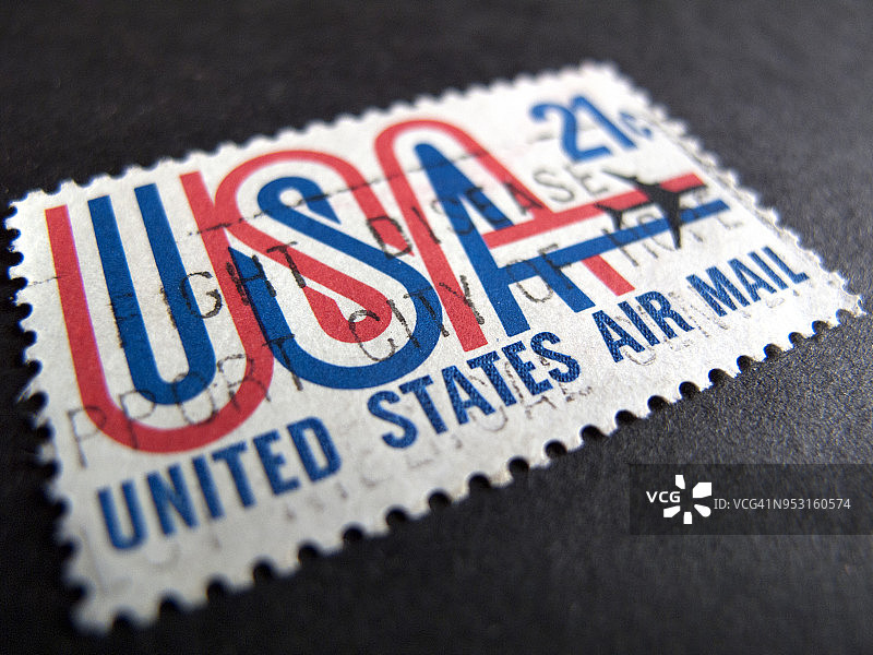 旧的美国航空邮票图片素材