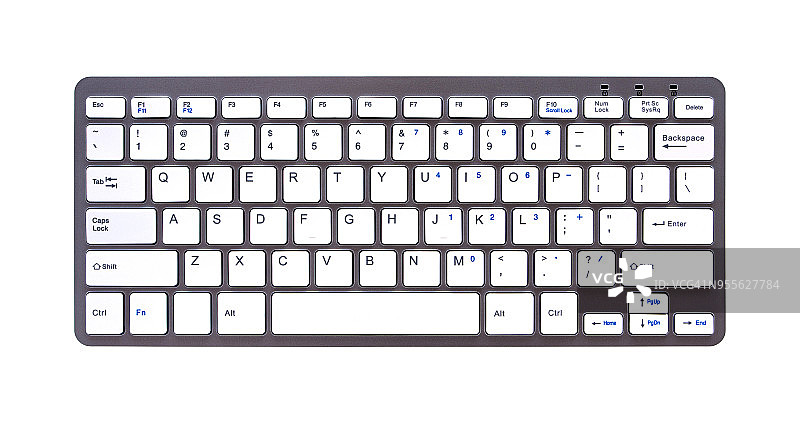 (剪切路径!)电脑键盘隔离在白色背景图片素材