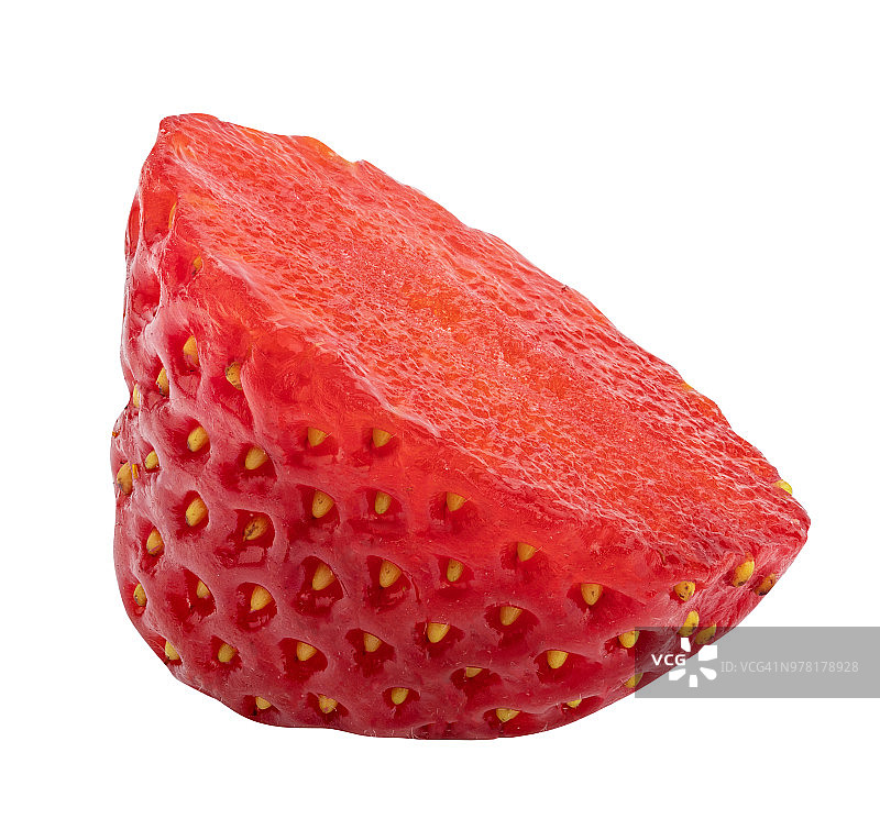 多汁的草莓孤立在白色的背景上。剪切路径图片素材
