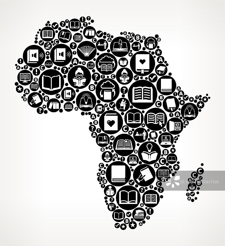 非洲书籍和阅读图标模式背景图片素材