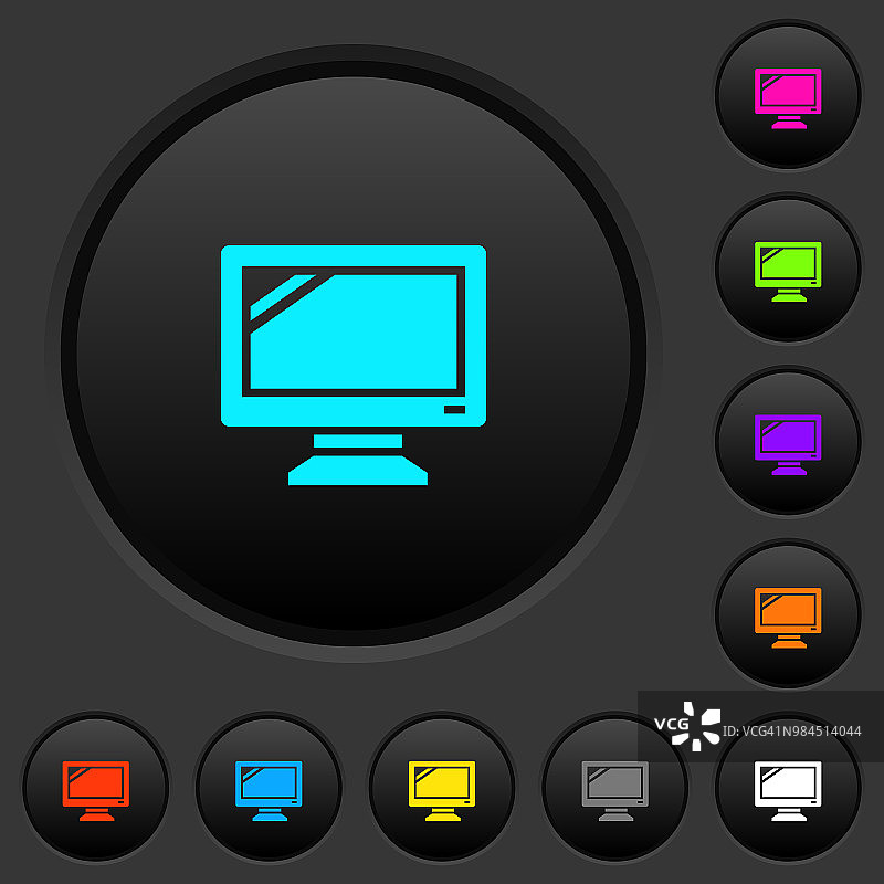 监控暗色按钮与颜色图标图片素材
