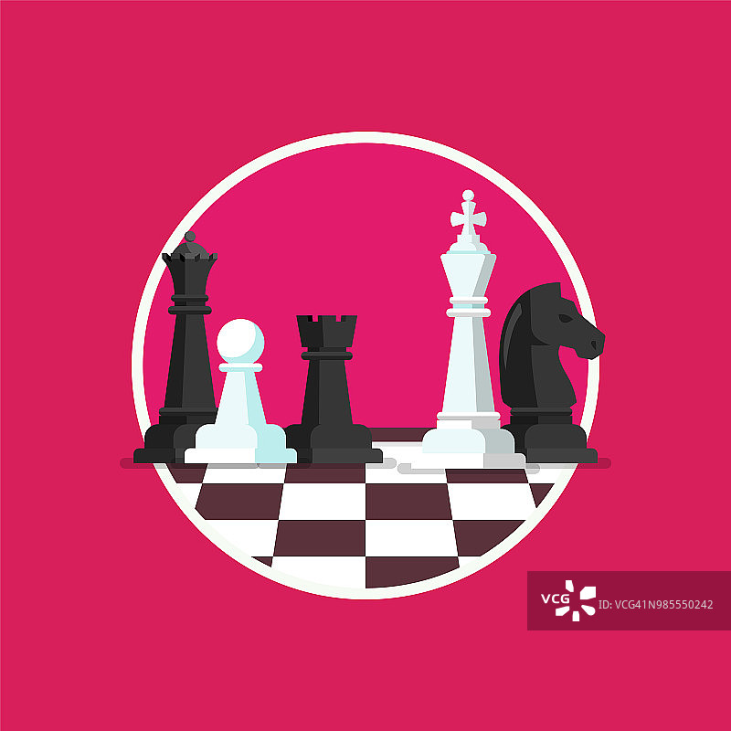 在棋盘上画着棋子的商业策略图片素材