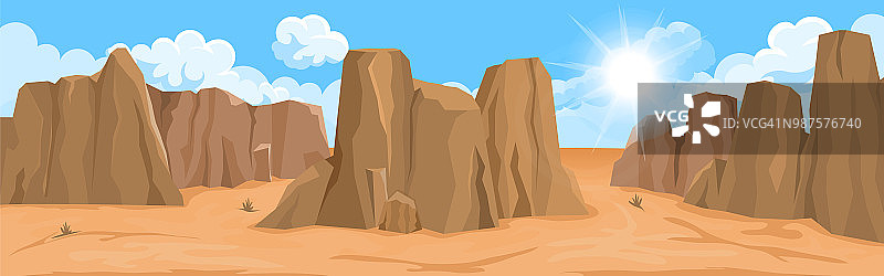 沙漠景观与岩石图片素材