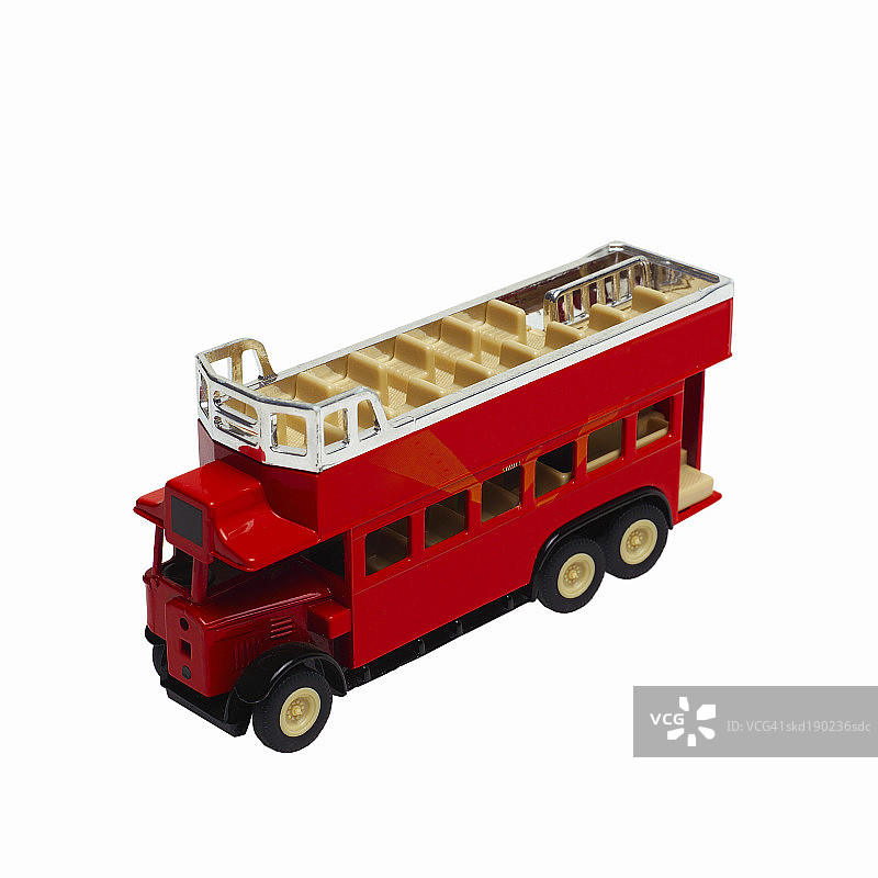 玩具巴士的高架视图图片素材