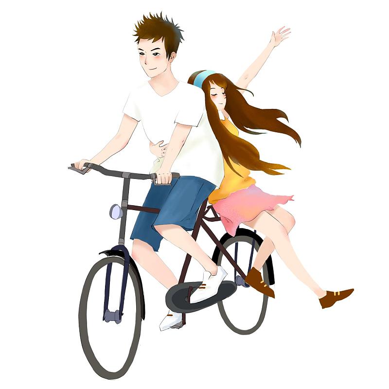 骑自行车的情侣图片下载